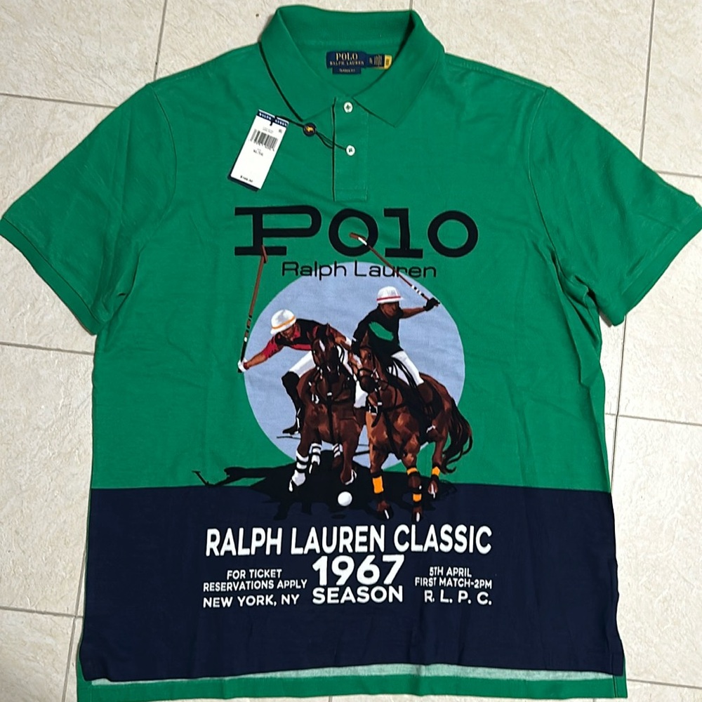 Polo ralph lauren polo shirt, green, Classic fit XL